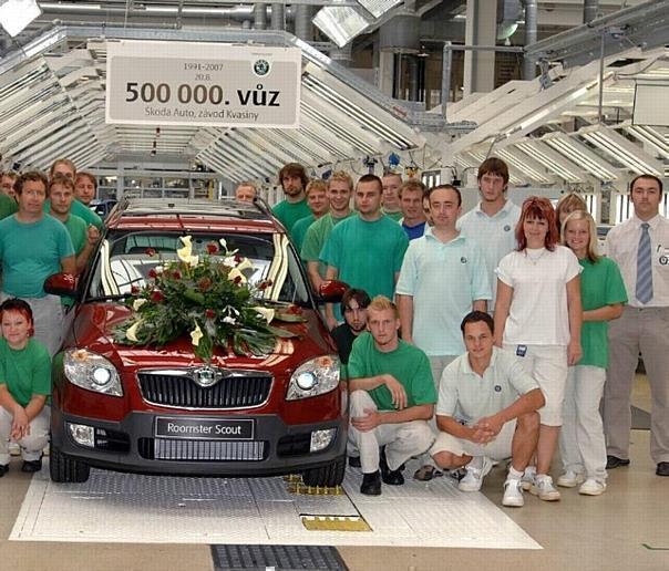 The 500000th Skoda vehicle has been driven out of the plant in Kvasiny.